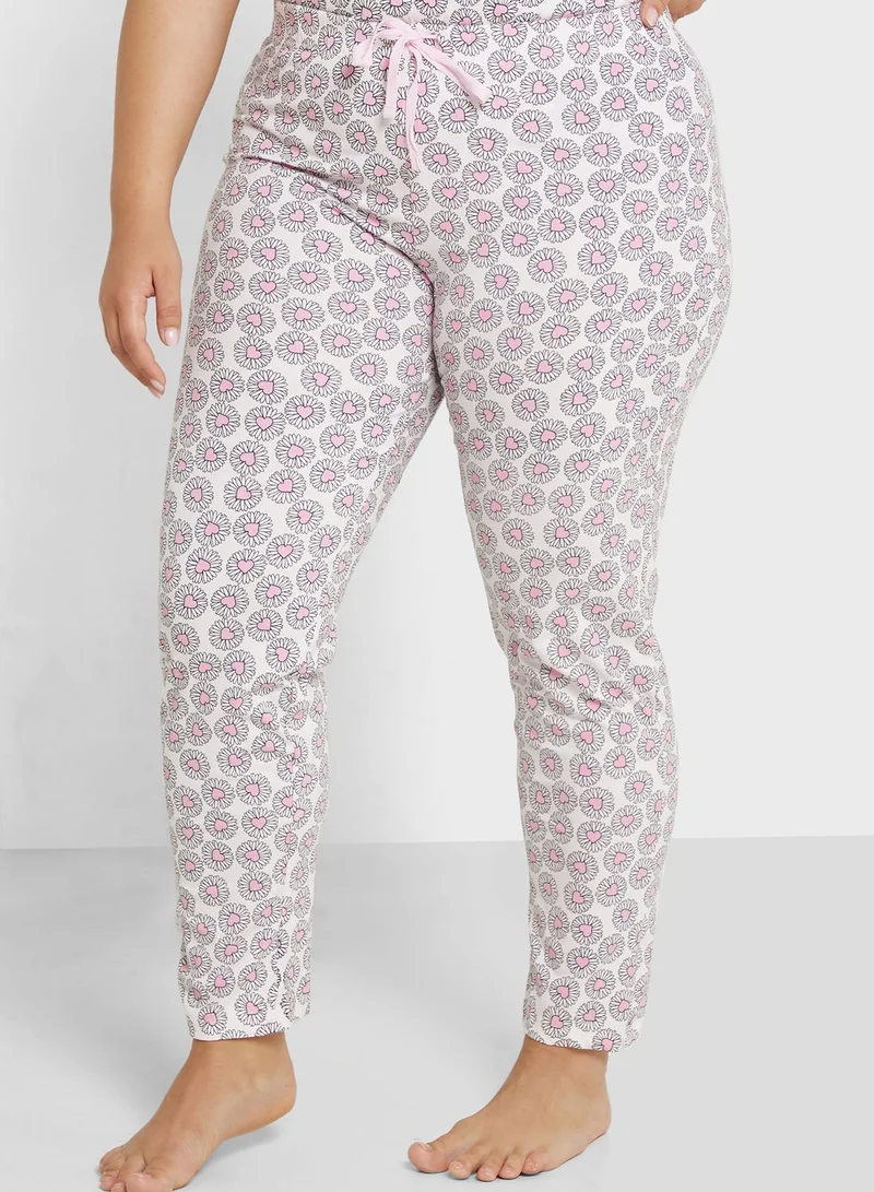 Ginger Plus Graphic Nightwear T-Shirt And Pyjama Set