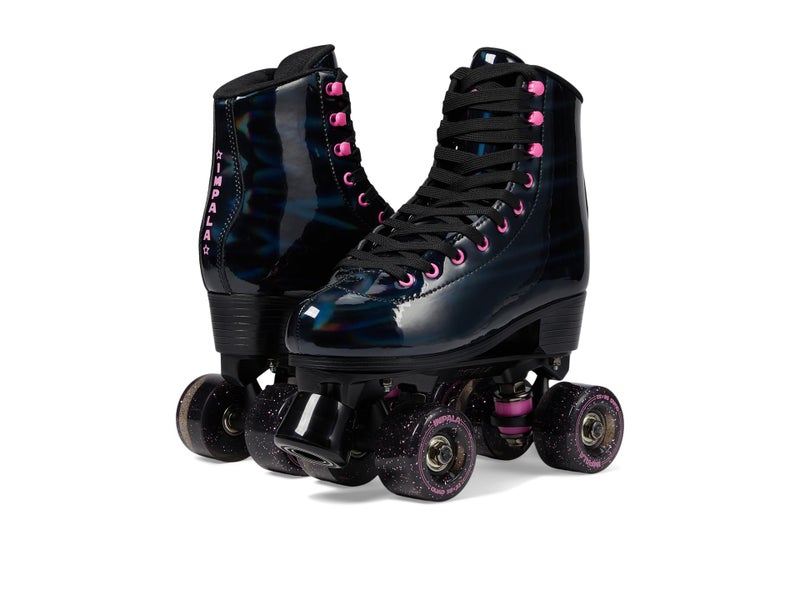 Impala Rollerskates Girl's Impala Quad Skate (Big Kid/Adult) Black Holographic 10 (US Men's 8, Women's 10) M