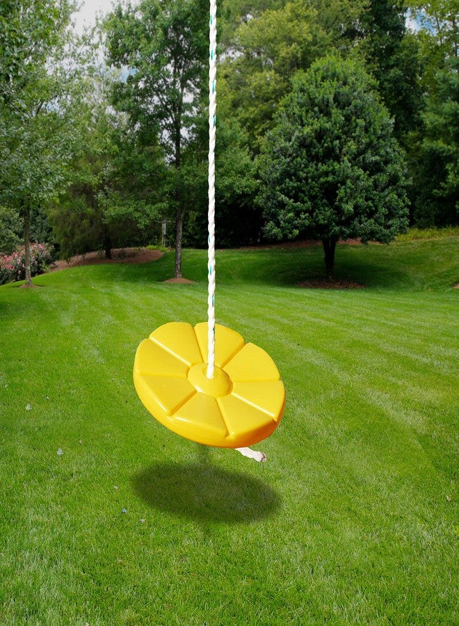 Gorilla Playsets 04-0018-Y Plastic Disc Swing with Rope, 360° Spin for Swing Set, Yellow - Image 3