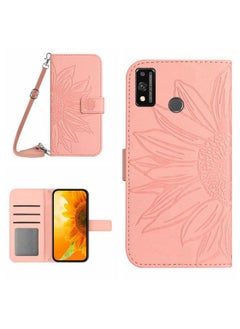 زبون جراب هاتف Honor 9X Lite من الجلد المريح بنقشة زهرة الشمس مع حبل تعليق  - Image 1