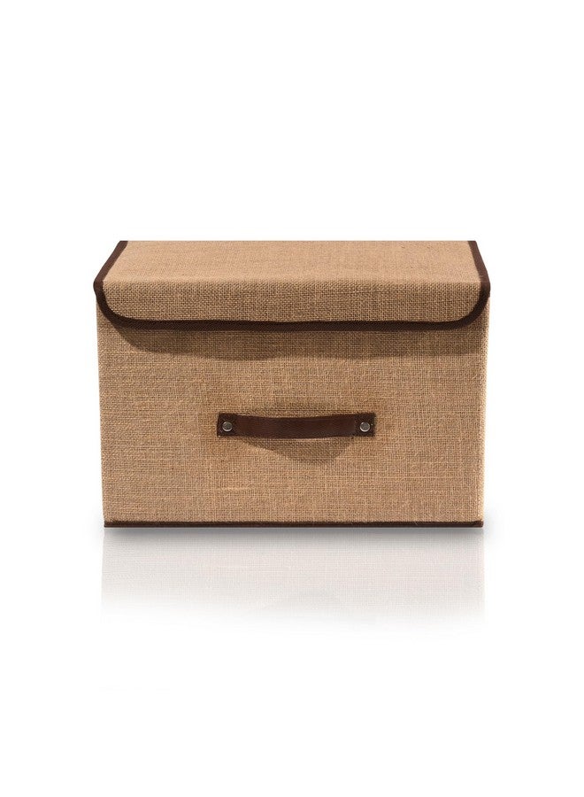 Kuber Industries Kuber Industries Pack of 6 Drawer Organizer (3 Pcs Small & 3 Pcs Large) Clothes Organiser for Wardrobe | Lid & Handle | Jute Fabric | Cupboard Foldable Storage Organizer | Cloth Organizer | Brown  - Image 2