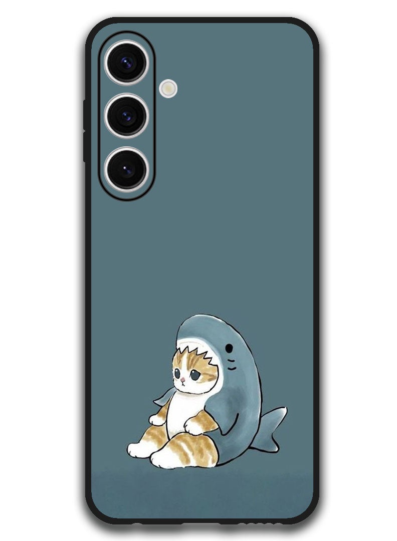 Theodor Protective Case Anti Scratch Shock Proof Bumper Cover For Samsung Galaxy S24 FE Cat and fish - Image 1