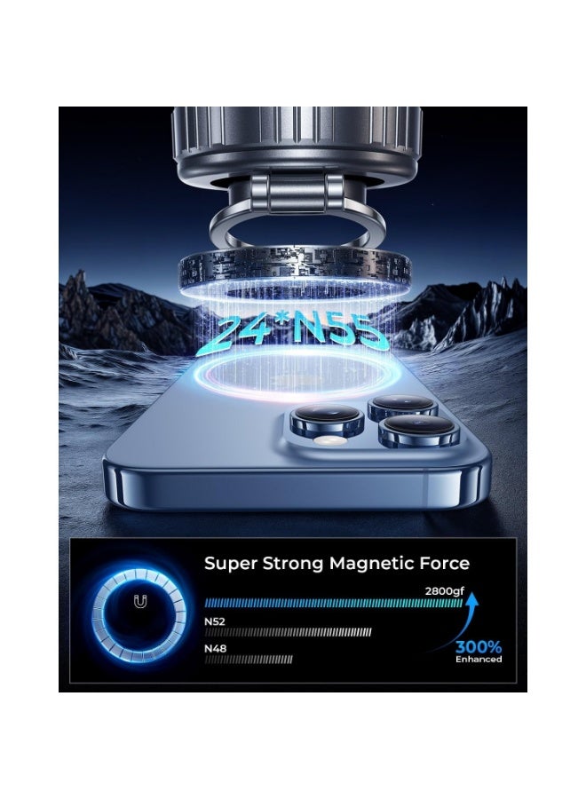 Upgrade metal 360 ° adjustable vacuum suction cup phone holder [109 pound suction], car magnetic phone holder, foldable portable phone car holder, alloy material suction cup magnetic phone holder/foldable/360 degree dual 180 degree rotation - Image 5