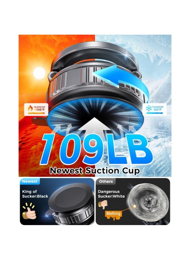 Upgrade metal 360 ° adjustable vacuum suction cup phone holder [109 pound suction], car magnetic phone holder, foldable portable phone car holder, alloy material suction cup magnetic phone holder/foldable/360 degree dual 180 degree rotation - Image 3