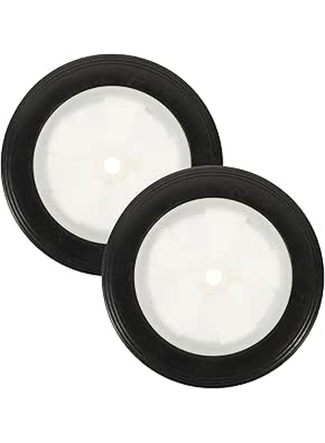 7 Inch Solid Rubber Caster Wheels 2pcs Silent Trolley for Lawn Mower Outdoor Cart - Image 1