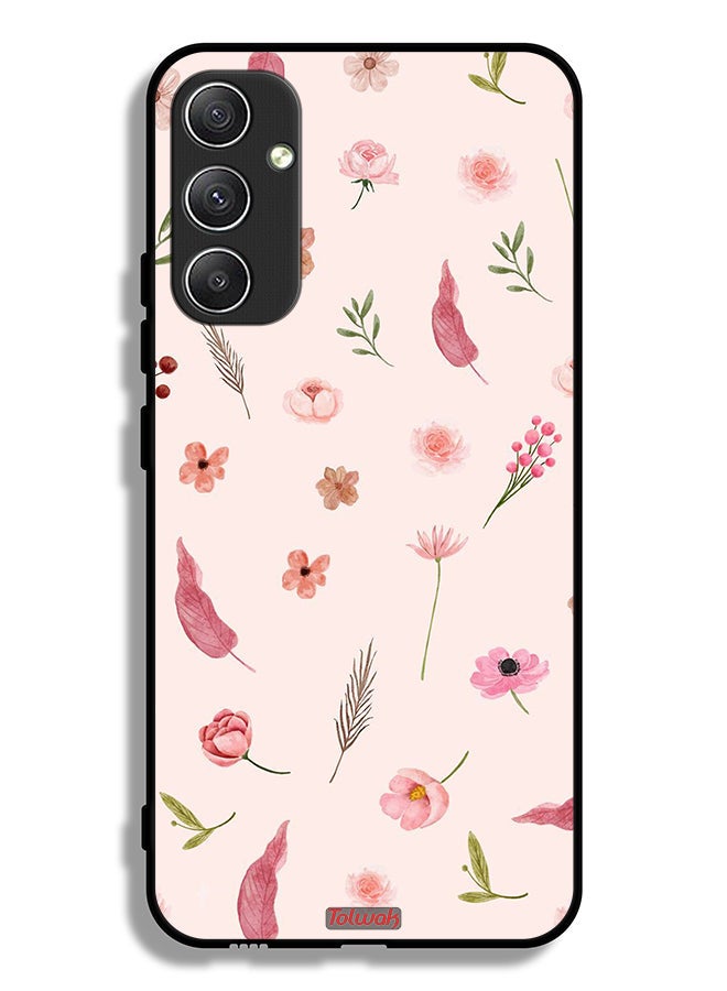 Tolwak Samsung Galaxy A34 5G Protective Case Cover Leaves And Roses Pattern - Image 1
