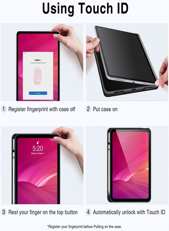 Antbox Case for iPad (A16) 11th Generation 11'' 2025/iPad 10th Generation 10.9'' 2022 with Built-in Pencil Holder Auto Sleep/Wake Function PU Leather Smart Cover (Red) - Image 5