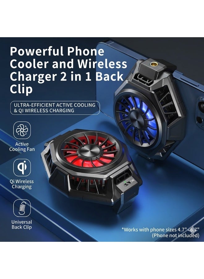 BR20 PRO Phone Cooler 15W Wireless Charger 2-in-1 – Semiconductor Cooling Fan for Gaming, TikTok, Live Streaming (iOS & Android) - Image 3