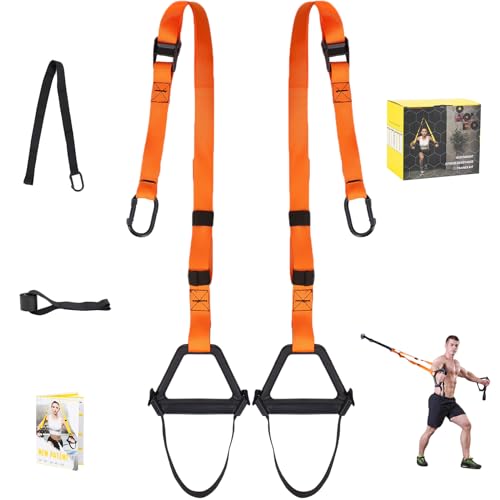 Moulyan Bodyweight Resistance Training Straps,Suspension Training straps Complete Home Gym Fitness Trainer kit for Full-Body Workout Easy Setup Gym Home Outdoors - Image 1