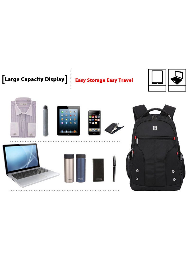 SUISSEWIN Backpack for Men Women, Laptop Bags, Water-Repellent Travel Backpack, Large 29L Capacity School Bag, Ergonomic Design for Business & College - Image 3