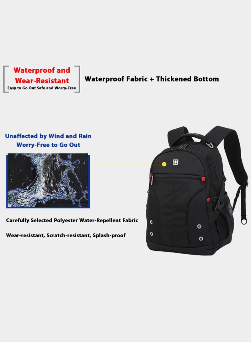 SUISSEWIN Backpack for Men Women, Laptop Bags, Water-Repellent Travel Backpack, Large 29L Capacity School Bag, Ergonomic Design for Business & College - Image 4