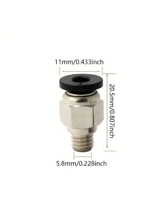10 قطعة من موصل الهواء السريع PC4 M6 بفتحة داخلية 4 مم للمقبس السريع لأنبوب PTFE للطابعة ثلاثية الأبعاد - Image 2