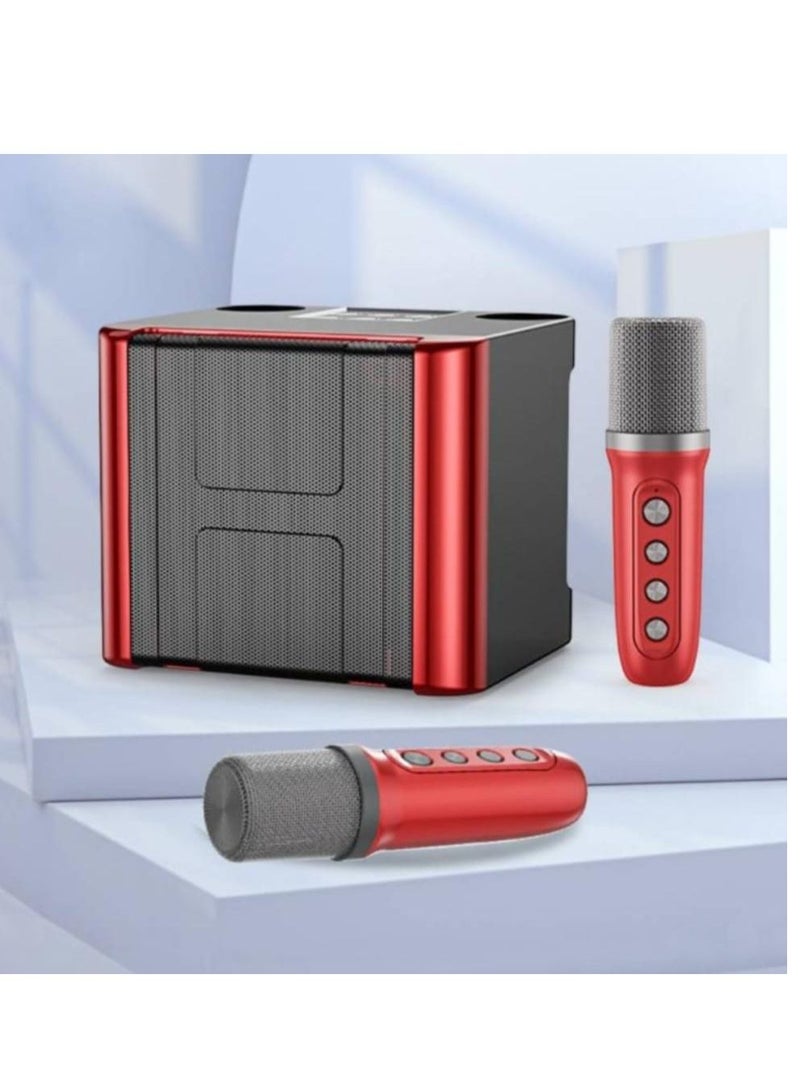 Wireless Karaoke Speaker With Two Wireless Microphones Black/Red  - Image 2