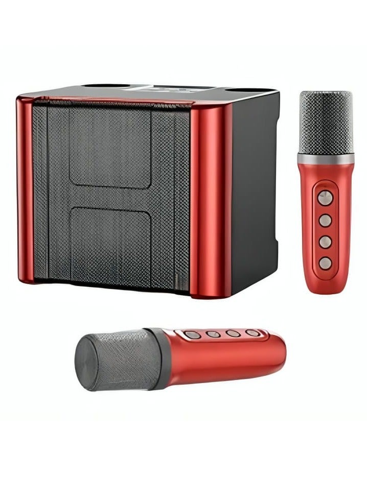 Wireless Karaoke Speaker With Two Wireless Microphones Black/Red  - Image 3