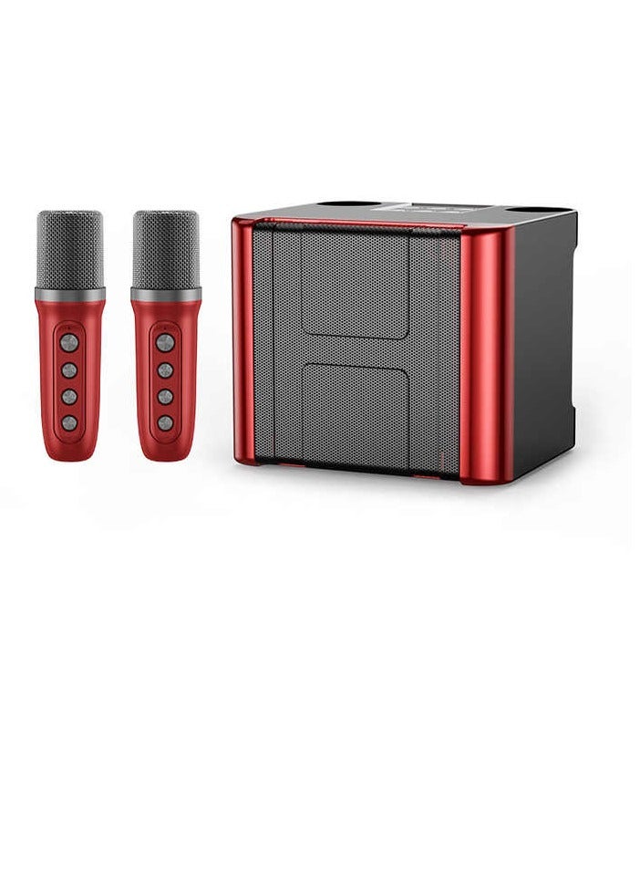 Wireless Karaoke Speaker With Two Wireless Microphones Black/Red  - Image 1