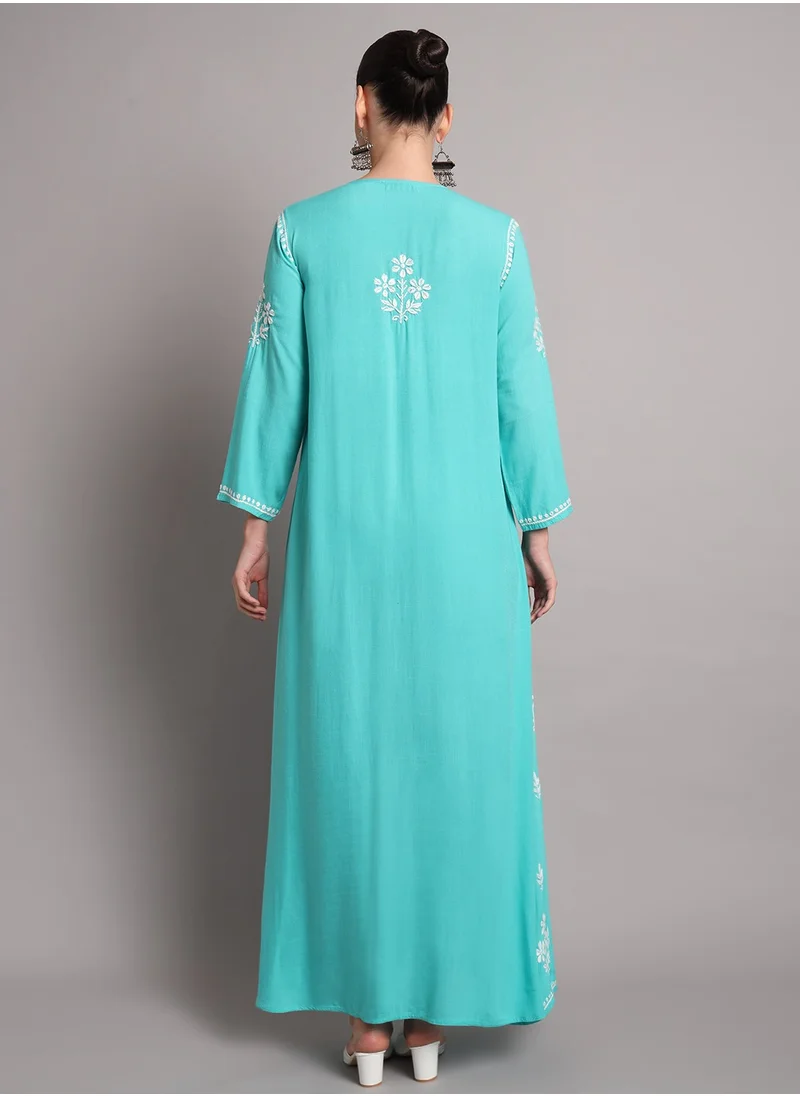 Alaya Hand Embroidered Chikankari Rayon Jalabiya-AL4012