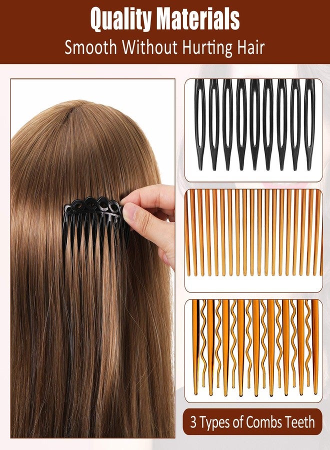 Chuangdi 24 Pieces French Hair Side Combs Set Plastic Twist Comb Hair Clip Combs Accessories for Girls Women (9/11/15/16/17/23 Teeth Side) - Image 3