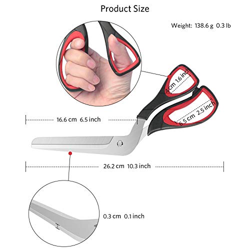Asdirne Pizza Scissors, Pizza Cutter with Ultra Sharp Detachable Blade and Ergonomic Soft Grip, 10.3Inch, Black&Red - Image 4