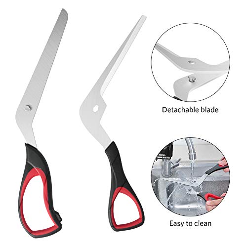 Asdirne Pizza Scissors, Pizza Cutter with Ultra Sharp Detachable Blade and Ergonomic Soft Grip, 10.3Inch, Black&Red - Image 3