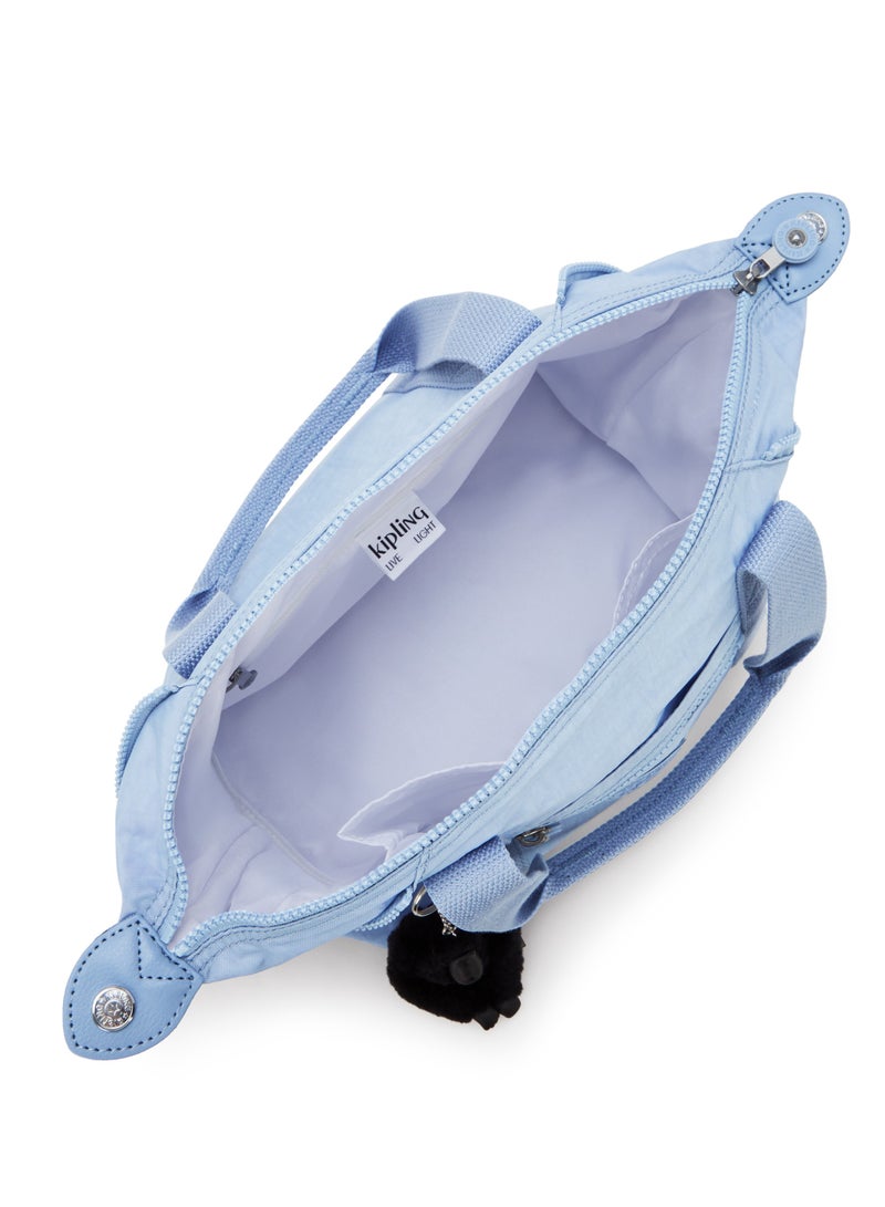 kipling Art Mini Tote Bag with Detachable Shoulder Strap Cloudy Skyu Blue - Image 2