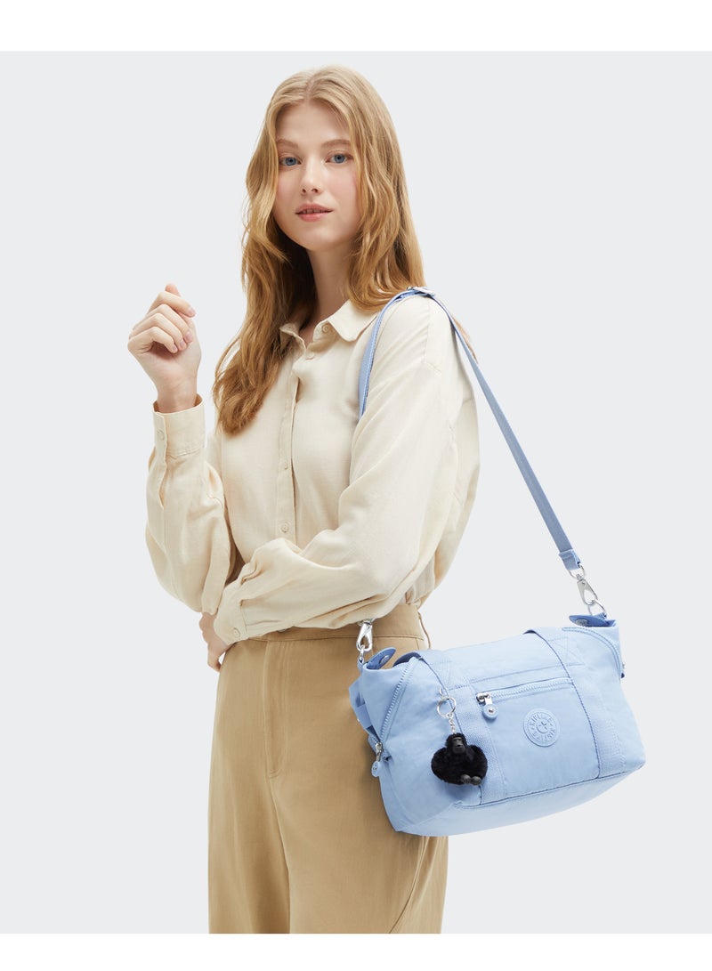 kipling Art Mini Tote Bag with Detachable Shoulder Strap Cloudy Skyu Blue - Image 4