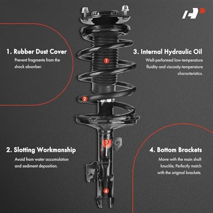 A-Premium Pair 2 Front Complete Strut  Coil Spring Assembly Compatible With Lexus Rx330 20042006 Rx350 20072009 Rx400H Replace 3331660L 3331660R - Image 4