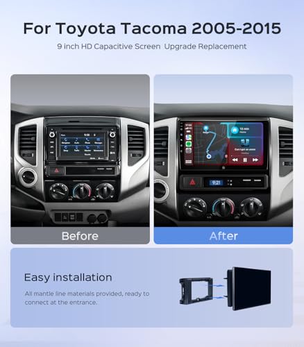RUICAR Car Radio Stereo for Toyota Tacoma 20052015 9 Touch Screen Head Unit with Android 13CarPlayAndroid Auto264G GPS NavigationBluetoothFMRDS RadioHD Backup Camera - Image 3