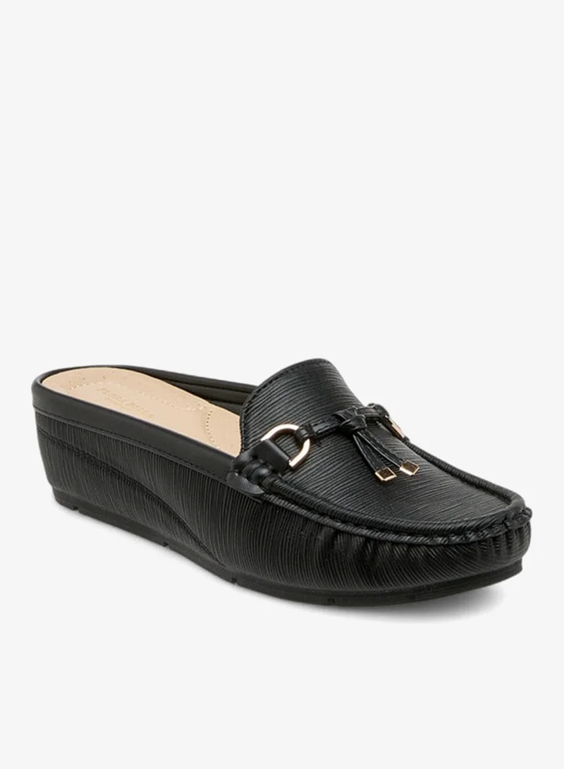 Flora Bella By Shoexpress Textured Slip-On Mules