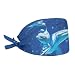 Biyejit Starry Dolphins Working Cap Scrub Cap with Sweatband Adjustable Scrub Caps for Women Men One Size - Image 2