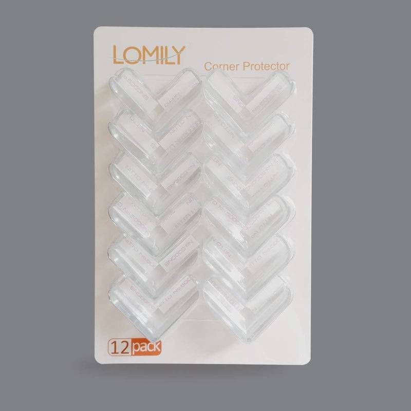 LOMILY Clear Corner Guards(12 Pack),Table Corner Protectors,Clear Edge Safety Bumpers,High Resistant Adhesive Gel,Corner Protector for Baby,Kids,Furniture,Cabinet,Glass,Coffee Table,ect. - Image 2