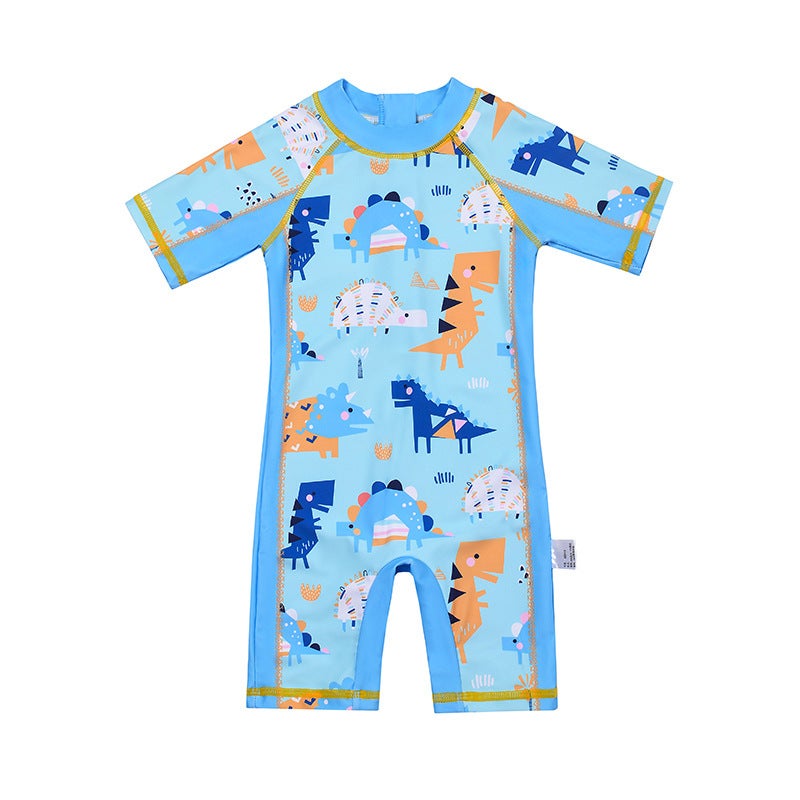 New Children''s Swimsuit Boy''s Cartoon Dinosaur Small and Medium-sized Children''s Short-sleeved Swimsuit Boy''s one-piece Swimsuit suit - Image 3