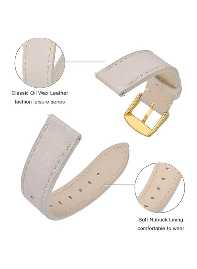 22mm Leather Watch Band for Men Women, Quick Release Replacement Universal Watch Strap with Buckle - Image 3