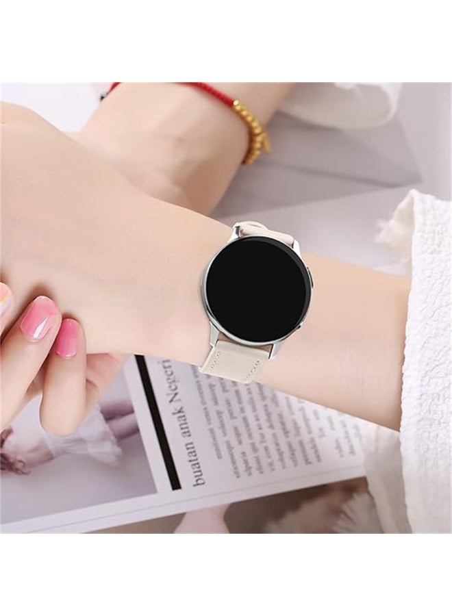 22mm Leather Watch Band for Men Women, Quick Release Replacement Universal Watch Strap with Buckle - Image 2