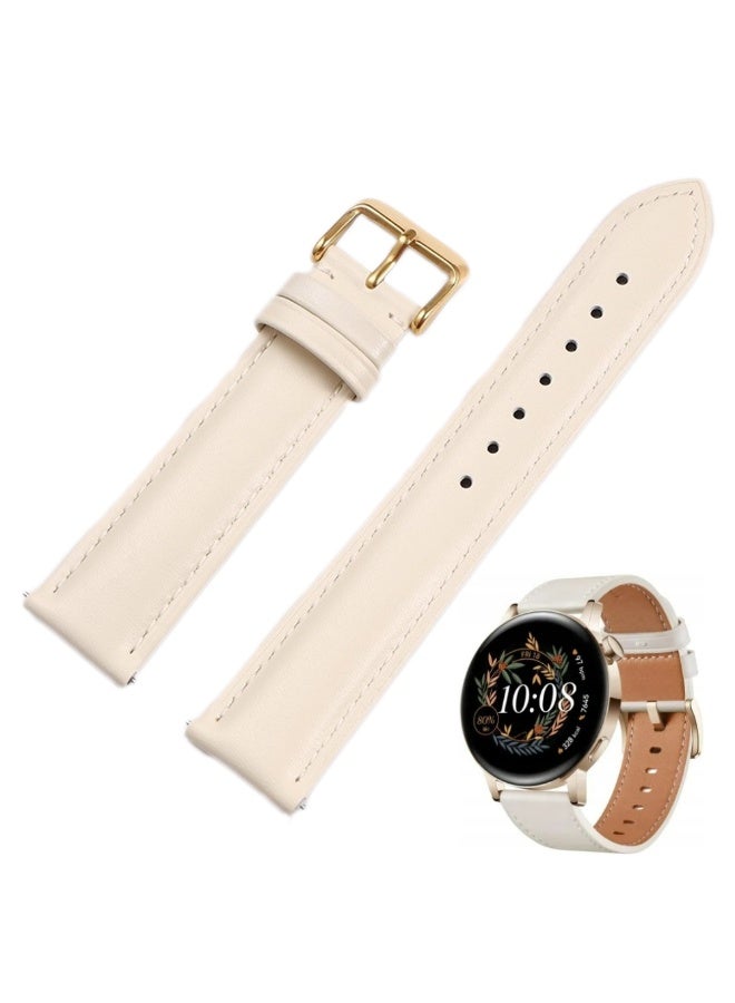 22mm Leather Watch Band for Men Women, Quick Release Replacement Universal Watch Strap with Buckle - Image 1