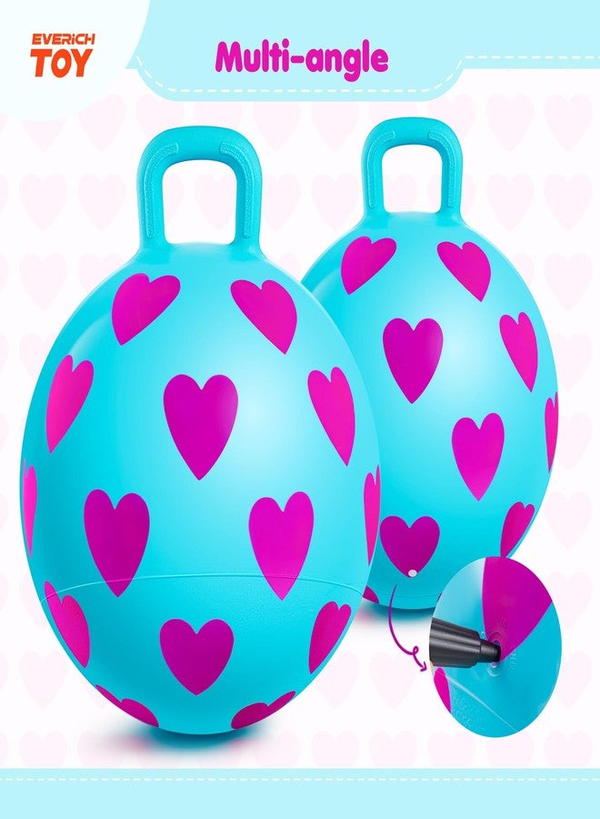 EVERICH TOY Hopper Ball,15In Sit On Bouncy Ball with Handle, Pink Heart Girls Toys - Fun Indoor Active Play, Inflatable Balance Toys for Girls Boys Birthday Gifts 3 4 5 6 Years Old - Image 4