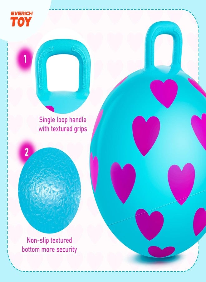 EVERICH TOY Hopper Ball,15In Sit On Bouncy Ball with Handle, Pink Heart Girls Toys - Fun Indoor Active Play, Inflatable Balance Toys for Girls Boys Birthday Gifts 3 4 5 6 Years Old - Image 5