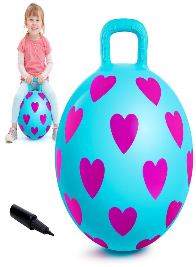 EVERICH TOY Hopper Ball,15In Sit On Bouncy Ball with Handle, Pink Heart Girls Toys - Fun Indoor Active Play, Inflatable Balance Toys for Girls Boys Birthday Gifts 3 4 5 6 Years Old - Image 1