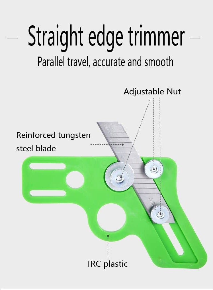 Excefore Edge Trimmer 2 Pieces Edge Trimming Knife Round and Straight Woodworking Veneer Cutter Edge Cutting Tool for Furniture Right Angle Round  - Image 5