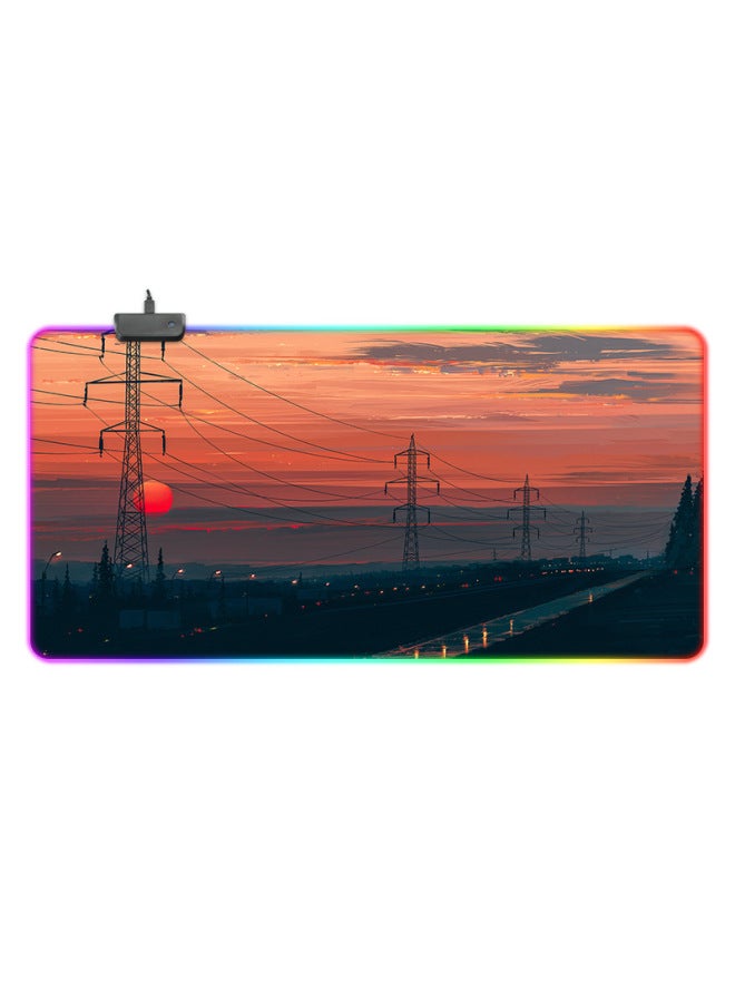 RGB Mouse Pad Special For E-sports Game Mouse Pad Personalized Customization Colorful Luminous Mouse Pad Wholesale-Color:1200*500*4mm-Pattern:KH-039  - Image 1