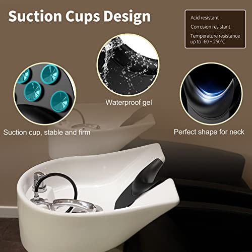 AISEELY Shampoo Bowl Neck Rest with Suction Cup, Silicone Neck Rest for Salon Sink, Shampoo Neck Cushion, Non-Slip Salon Neck Rest for Hair Washing Sink Neck Support, Neck Rest for Wash Basin - Image 3