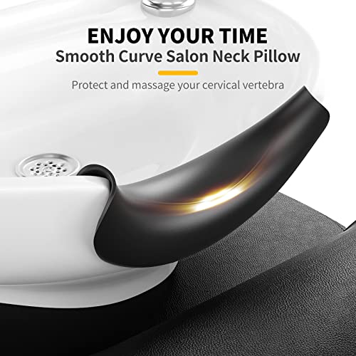 AISEELY Shampoo Bowl Neck Rest with Suction Cup, Silicone Neck Rest for Salon Sink, Shampoo Neck Cushion, Non-Slip Salon Neck Rest for Hair Washing Sink Neck Support, Neck Rest for Wash Basin - Image 4