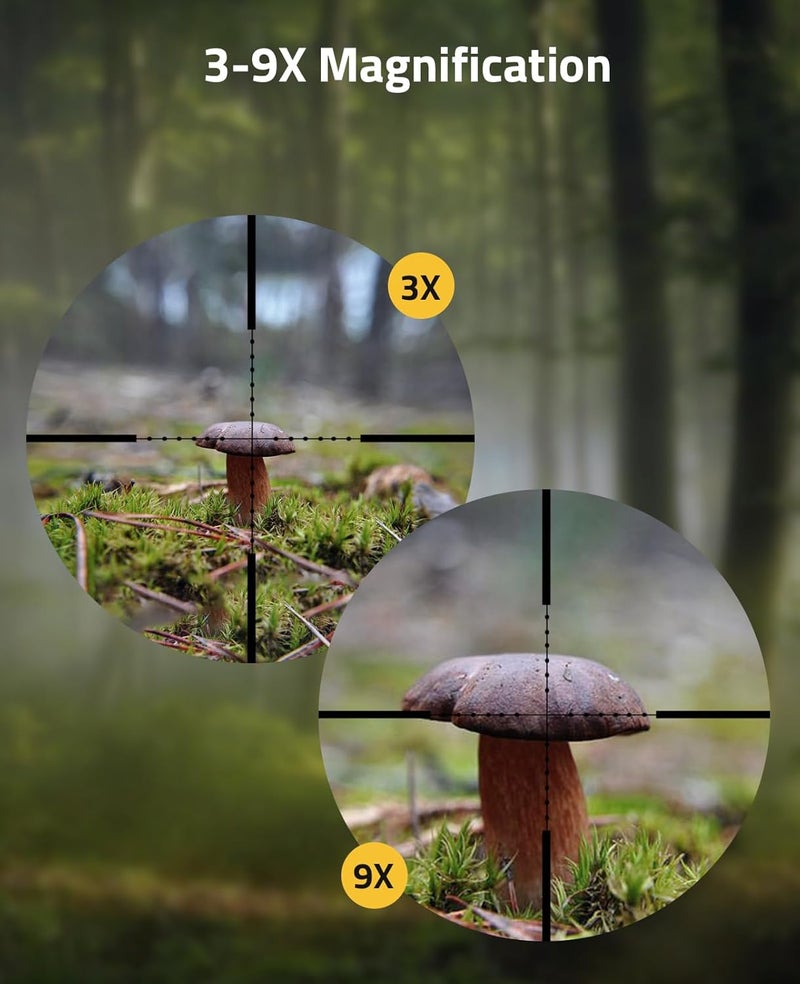 CVLIFE 3-9x40AO Rifle Scope Optics R4 Reticle Crosshair Scope with Mounts - Image 5