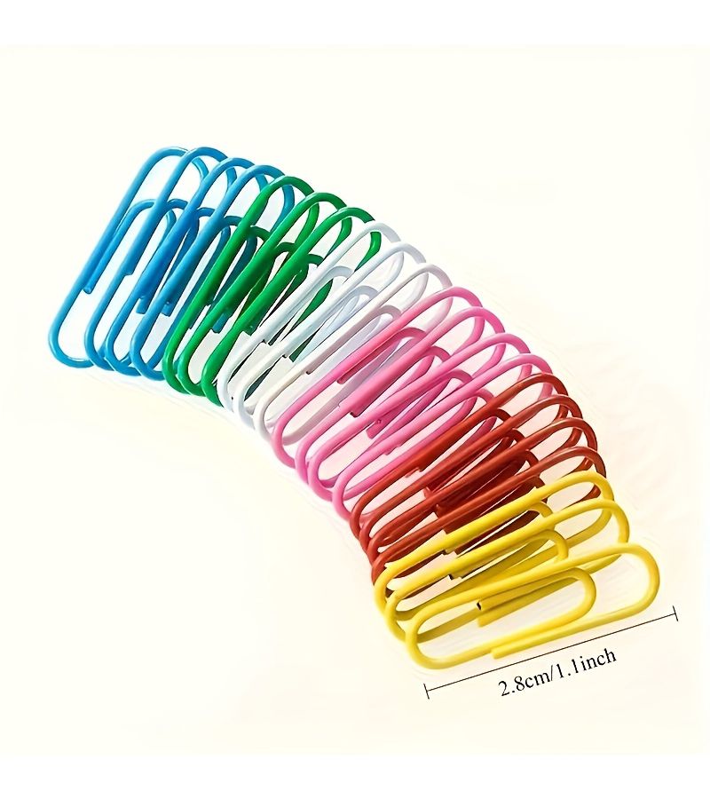 47PCS Colorful Paper Clips 1.1inch Long Durable Plastic and Metal for Home Office Decoration Supplies Office Essentials Paper Fixing Modern Design Firm Grip Random Color - Image 2