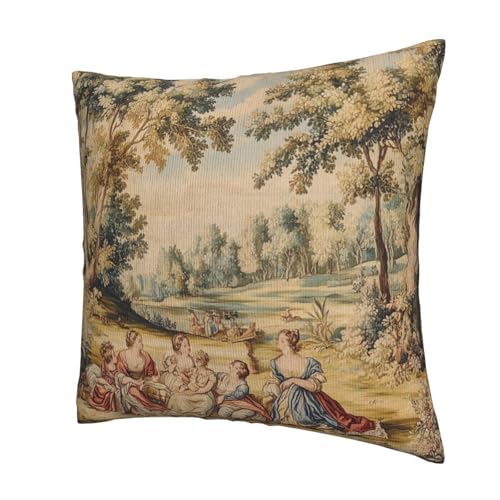 Droerfes Vintage French Country Throw Pillow Covers Set of 2 Couch Pillow Case Decoration Cushion Covers for Sofa Home Living Room Bedroom Outdoor 18X18 Inch - Image 5