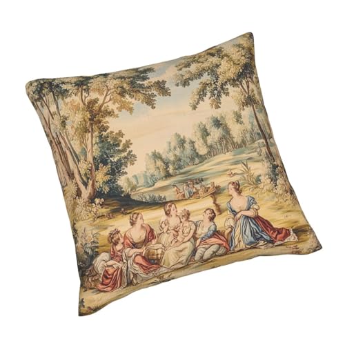 Droerfes Vintage French Country Throw Pillow Covers Set of 2 Couch Pillow Case Decoration Cushion Covers for Sofa Home Living Room Bedroom Outdoor 18X18 Inch - Image 4