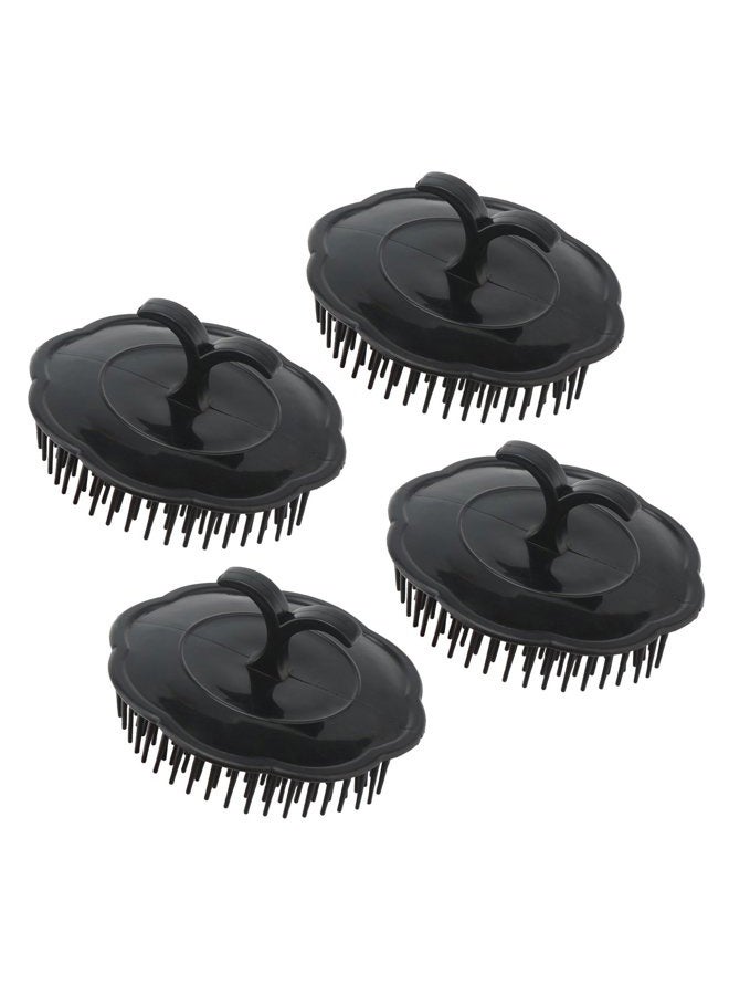Segbeauty Mens Shampoo Brush, 4pcs Scalp Massage Brushes, Massage Hair Brush Floriated Shower Comb for Deep Cleaning Hair Men's Hand Brush Plastic Growth Beard Brush Pet Grooming Round Palm Brush - Image 2