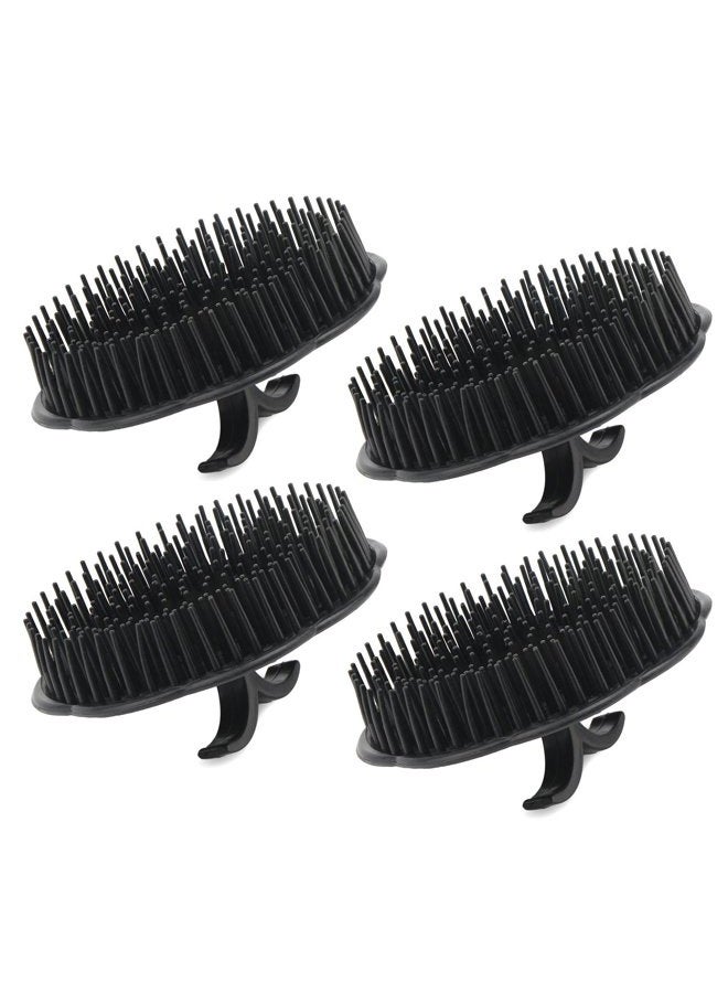 Segbeauty Mens Shampoo Brush, 4pcs Scalp Massage Brushes, Massage Hair Brush Floriated Shower Comb for Deep Cleaning Hair Men's Hand Brush Plastic Growth Beard Brush Pet Grooming Round Palm Brush - Image 1
