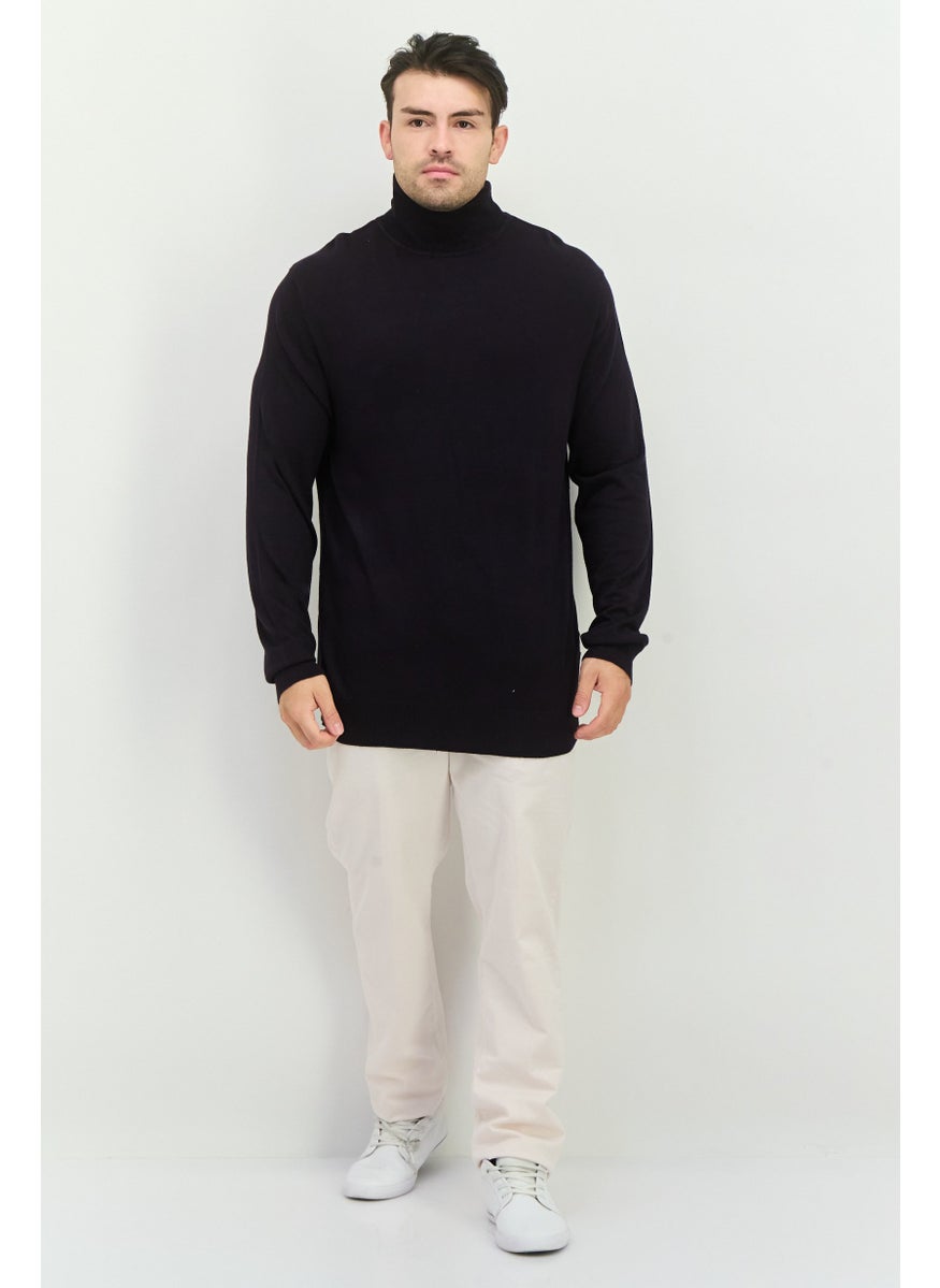 French Connection - Men Turtle Neck Long Sleeves Knitted Sweater, Navy - Image 1