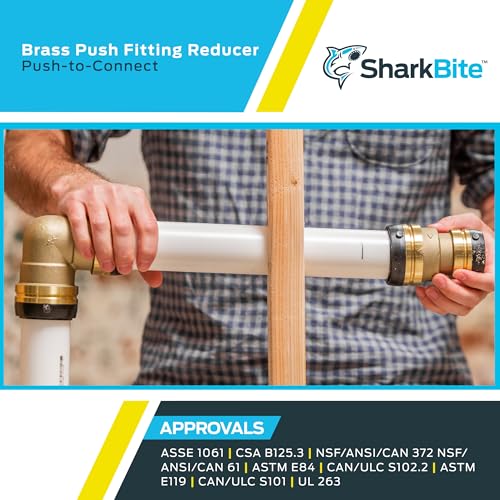 SharkBite 1-1/4 Inch x 1 Inch CTS Fitting Reducer, Push to Connect Brass Plumbing Fitting, PEX Pipe, Copper, CPVC, PE-RT, HDPE, UXL123528 - Image 5