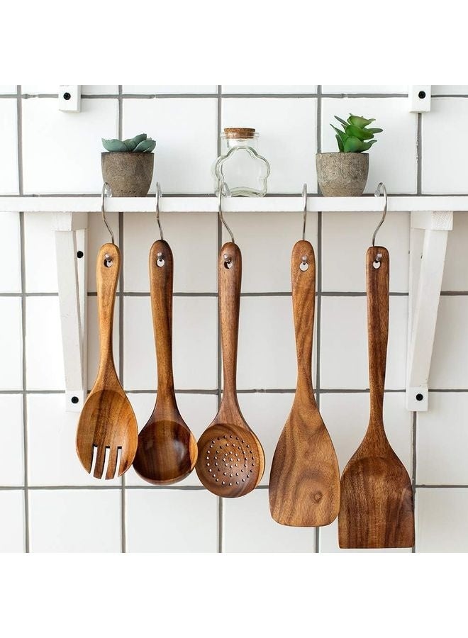 هومستر مقاطع خشبية، وأدوات طهي من خشب المحار الطبيعي، تستخدم في أدوات المطبخ غير اللاصقة، والمقلاة المقلية، والملعقة الخشبية المستخدمة في الطهي - Image 5